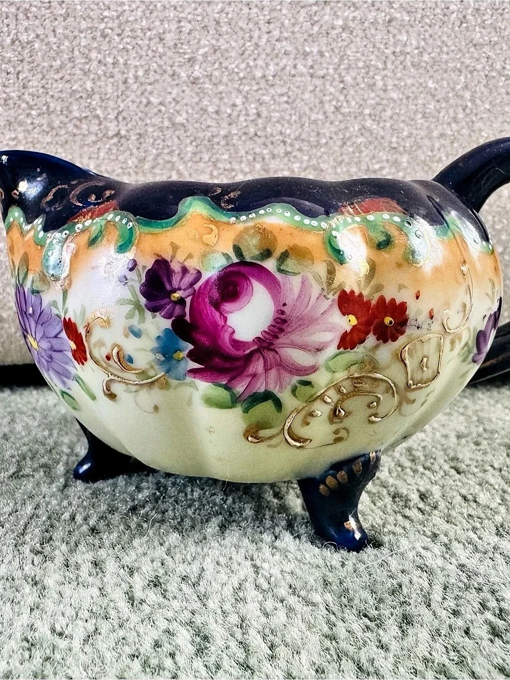 Antique Nippon hand-painted porcelain creamer